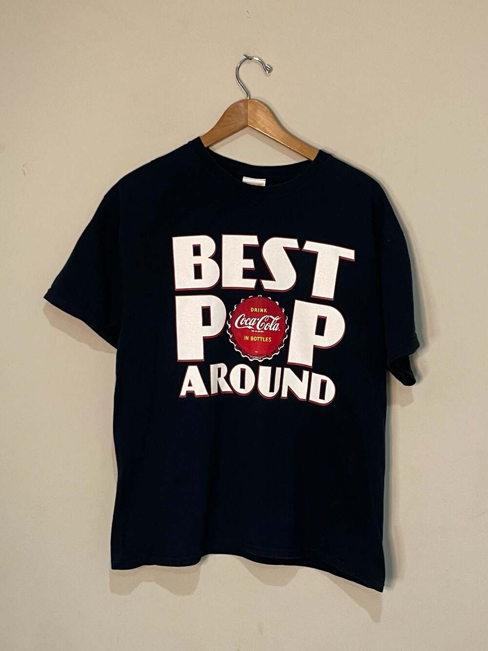 Vintage Coca-Cola Best Pop Around Graphic T-Shirt Size Large Fathers day